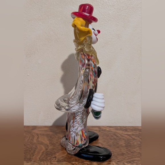 Vintage Murano Venetian Italian Art Glass Clown Figurine Music Accordion MCM - Picture 5 of 11